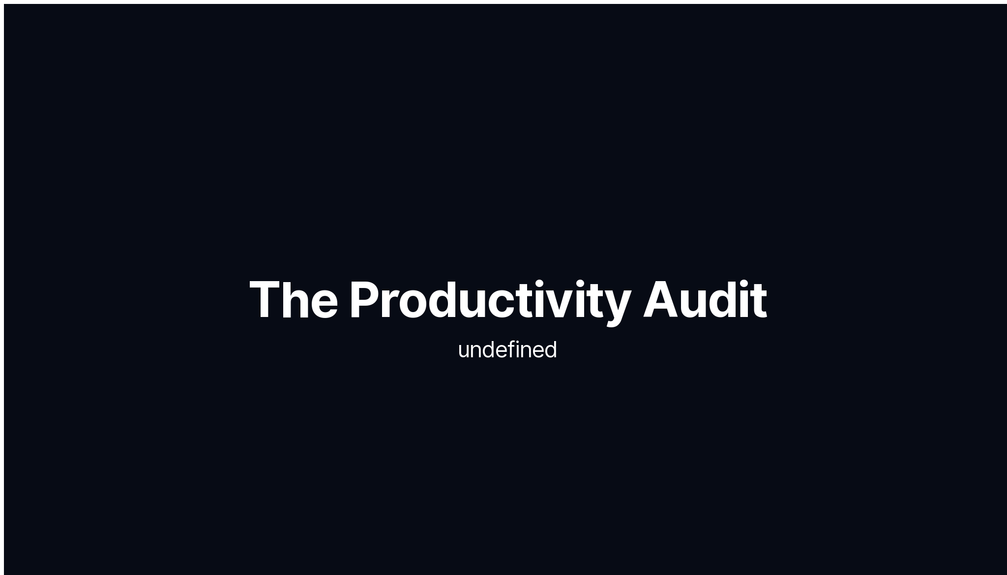 The productivity audit